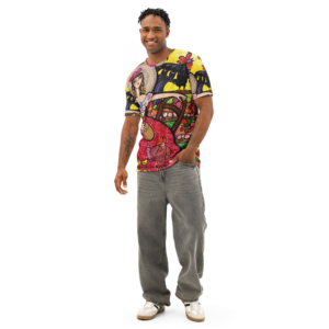 Camiseta de algodón de cuello redondo para hombre - La Mami del Gallo Vicente