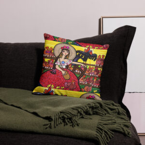 Funda de cojín premium - La Mami del Gallo Vicente