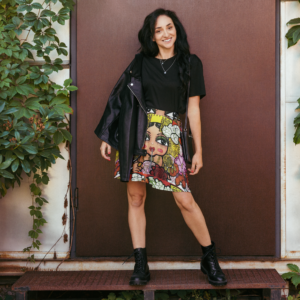 Falda Skater - Mami Niña Comiendo Raspa'o