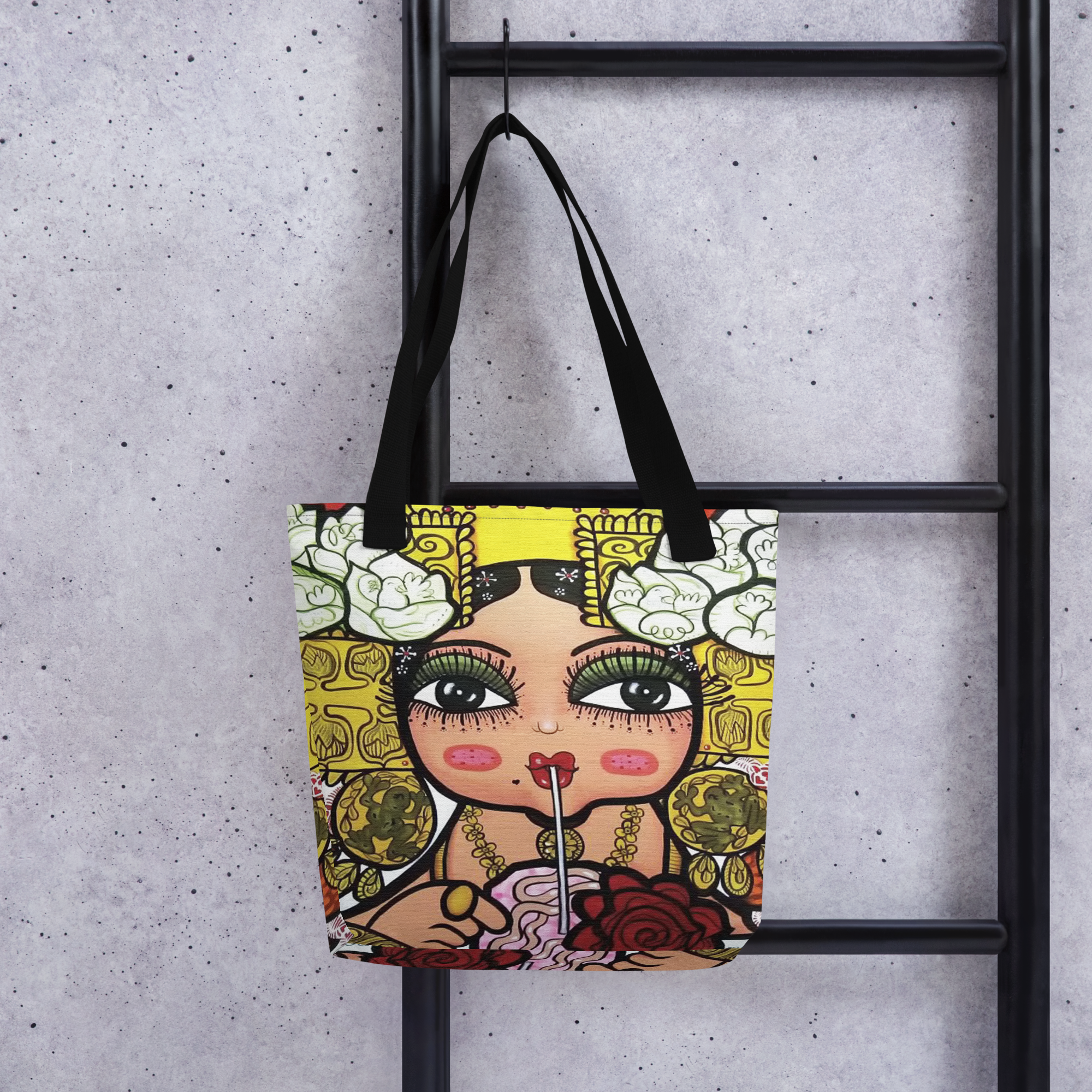 Bolso de mano - Mami Niña Comiendo Raspa'o - Image 4