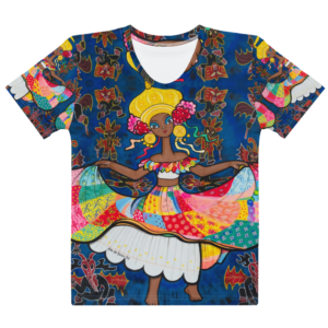 Camiseta de algodón de cuello redondo para mujer - Mami Conga con sus Diablicos