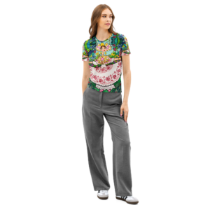 Camiseta de algodón de cuello redondo para mujer - Mami Bailando en la Selva